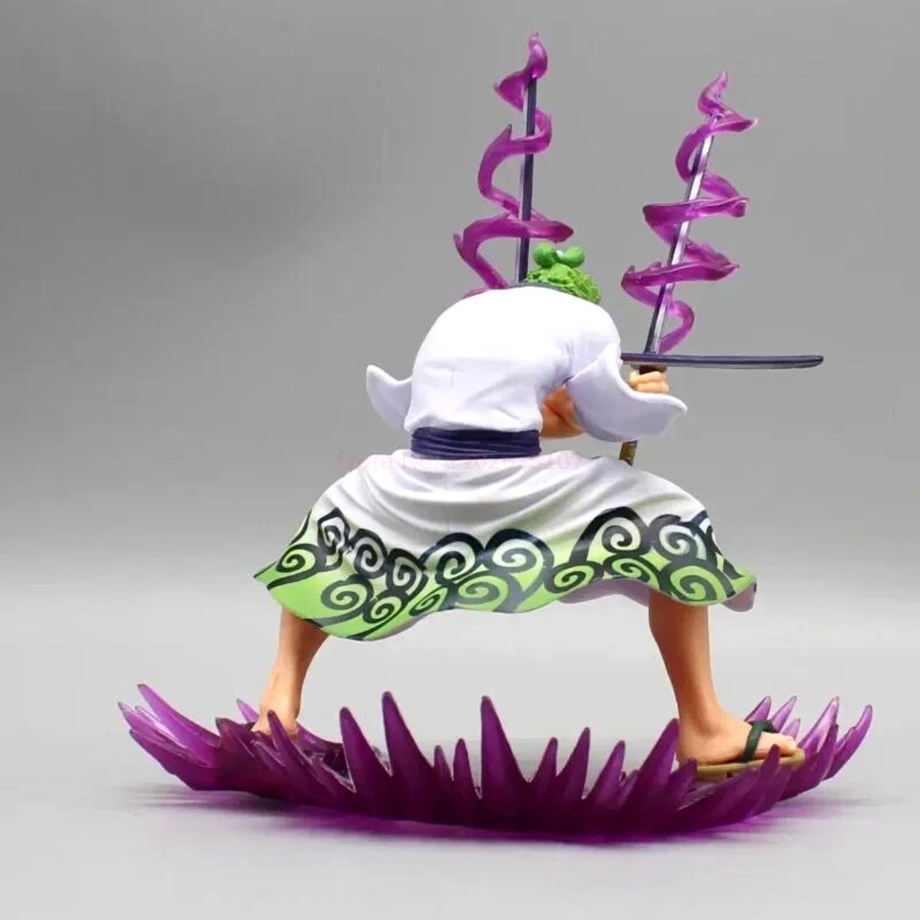 Mô Hình OnePiece Zoro wano Tam kiếm - Cao 18cm - nặng 270Gram - Phụ kiện : Đế + 3 Kiếm + 2 Haki -  Figure OnePiece -  Có Hộp màu