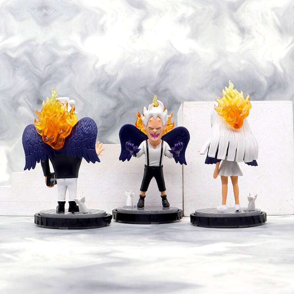 Mô hình OnePiece Bộ 7 nhân vật Chibi Seraphim - Cao 12cm - nặng 460Gram - Phụ kiện : Đế + Vũ Khí ( Tùy Nhân Vật )- Figure OnePiece - No Box - N3-K42-T3-S1