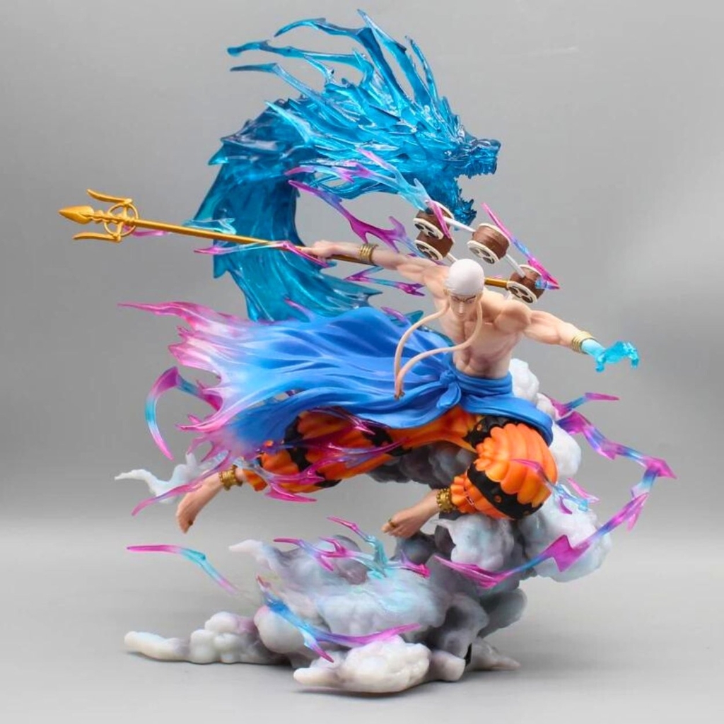 Mô Hình One Piece Enel Rồng Sét chiến đấu - Cao 33cm - nặng 1kg2 - Phụ kiện : 1 đinh Ba + LED - Figure OnePiece - Có Hộp Màu