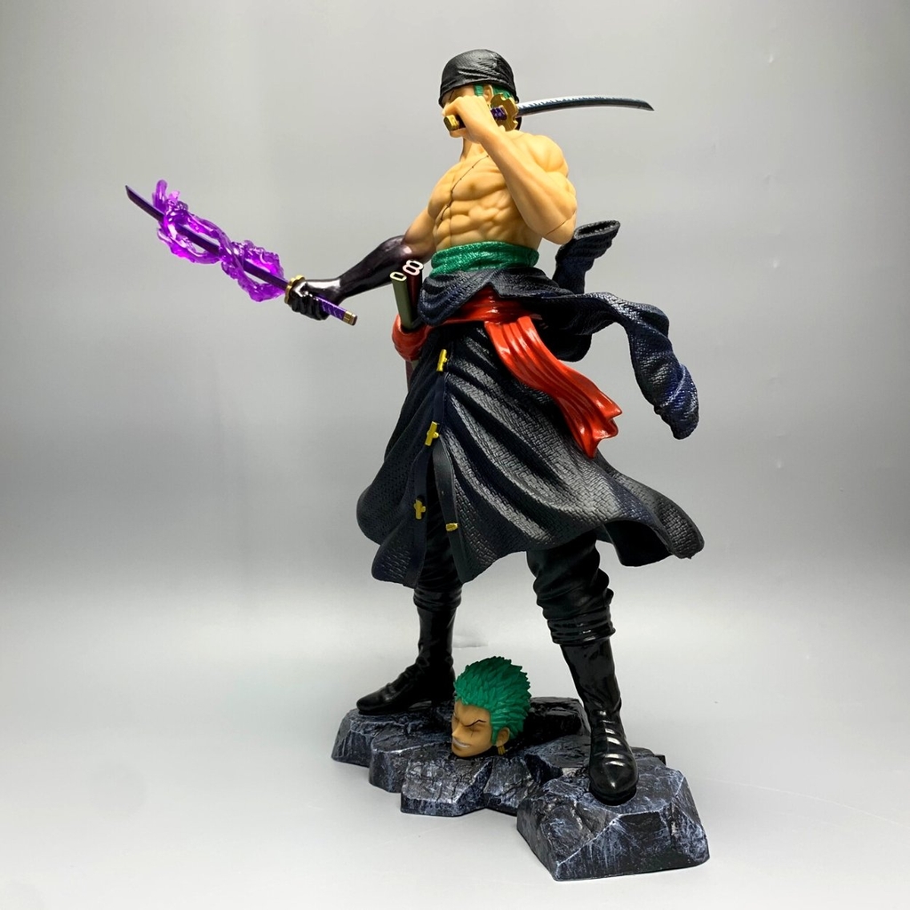 Mô Hình OnePieceZoro enma dáng đứng - Cao 30cm - rộng 29cm - nặng 1kg2 - Phụ kiện : 2 Kiếm + 2 đầu-  Figure OnePiece -  Có Hộp màu - N1-K48-T5-S3