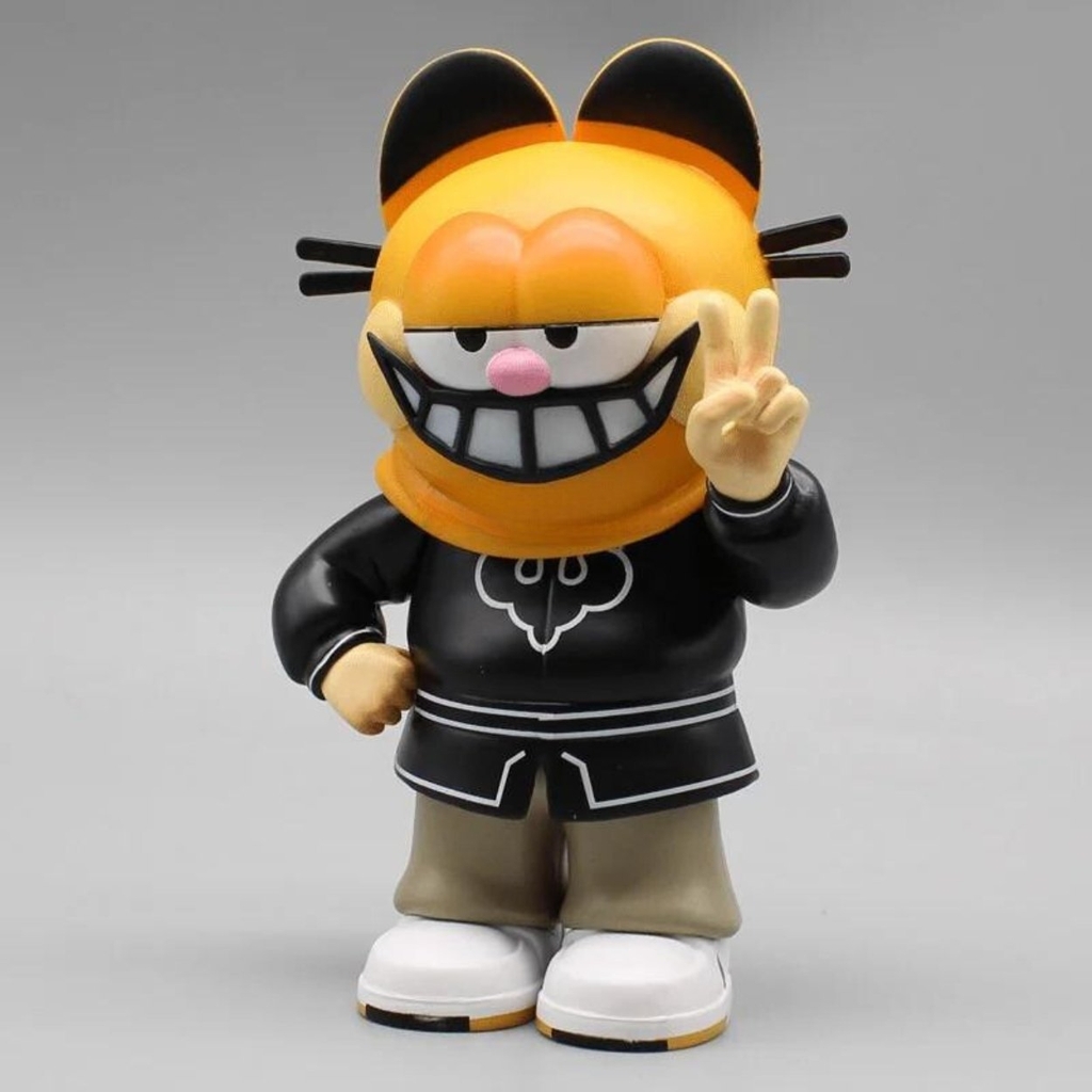 Mô Hình Meme Masked cat ( châu tinh trì đội mũ mèo ) - cao 14cm - nặng 250Gram -  Figure Meme hài hước -  Có Hộp màu