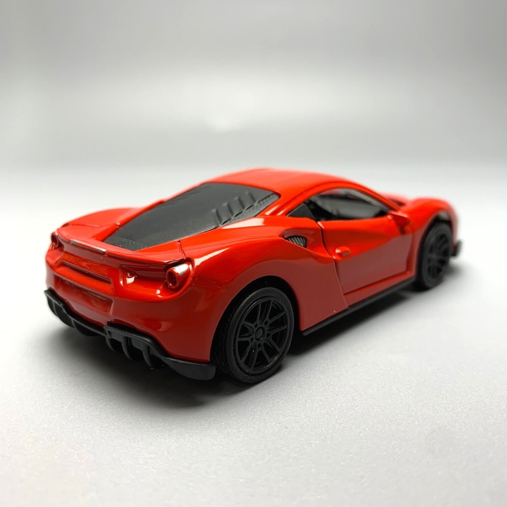 Mô Hình xe Ferrari 488 GTB Đỏ tỉ lệ 1:43 Hợp kim có thể mở cửa - bánh sau chạy cót - Dài 10cm - cao 3cm - nặng 200gram - Figure Oto - FULL BOX : box màu số4
