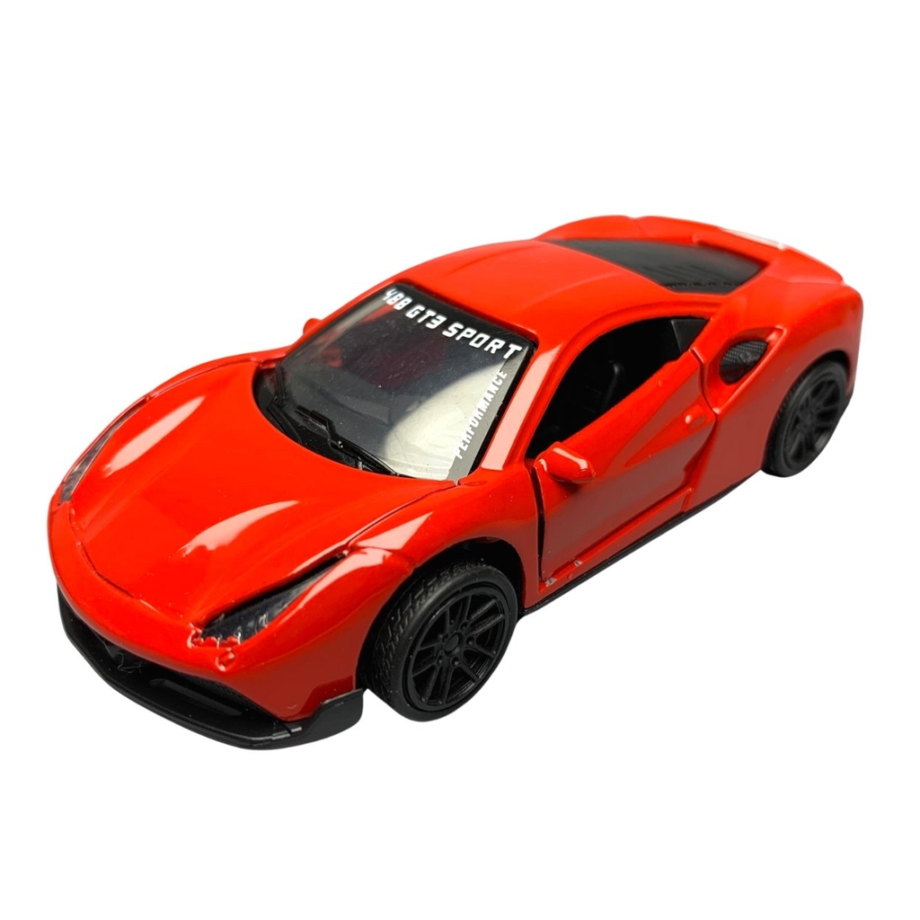 Mô Hình xe Ferrari 488 GTB Đỏ tỉ lệ 1:43 Hợp kim có thể mở cửa - bánh sau chạy cót - Dài 10cm - cao 3cm - nặng 200gram - Figure Oto - FULL BOX : box màu số4