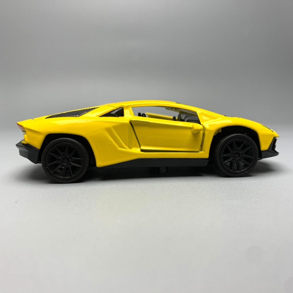 Mô Hình xe Lamborghini Huracan Vàng tỉ lệ 1:43 Hợp kim có thể mở cửa - bánh sau chạy cót - Dài 10cm - cao 3cm - nặng 200gram - Figure Oto - FULL BOX : SKU : OTO15 số 6