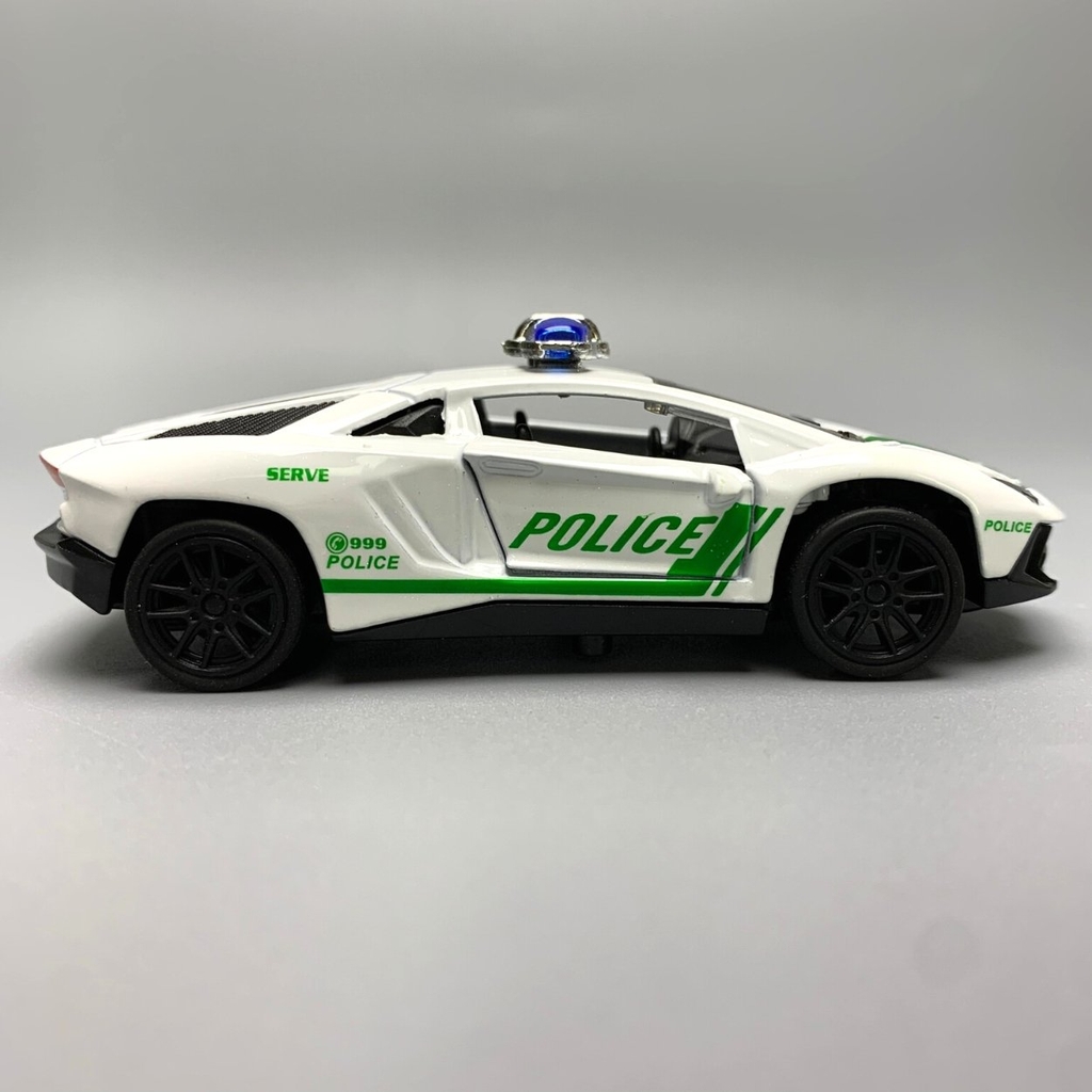 Mô Hình xe police Lamborghini Huracan Trắng tỉ lệ 1:43 Hợp kim có thể mở cửa - bánh sau chạy cót - Dài 10cm - cao 3cm - nặng 200gram - Figure Oto - FULL BOX : box màu - SKU : oto9 số13