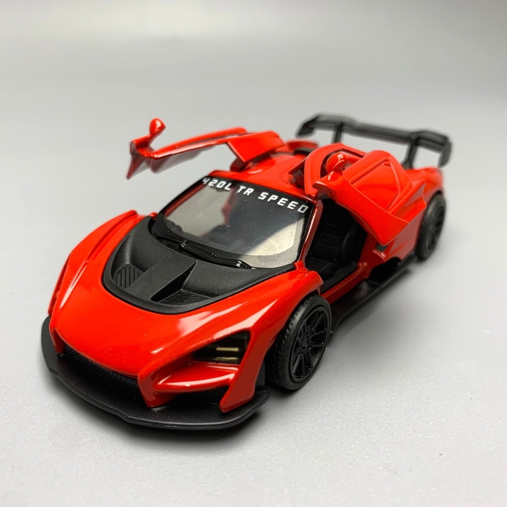 Mô Hình xe Maclaren Đỏ tỉ lệ 1:43 Hợp kim có thể mở cửa - bánh sau chạy cót - Dài 10cm - cao 3cm - nặng 200gram - Figure Oto - FULL BOX