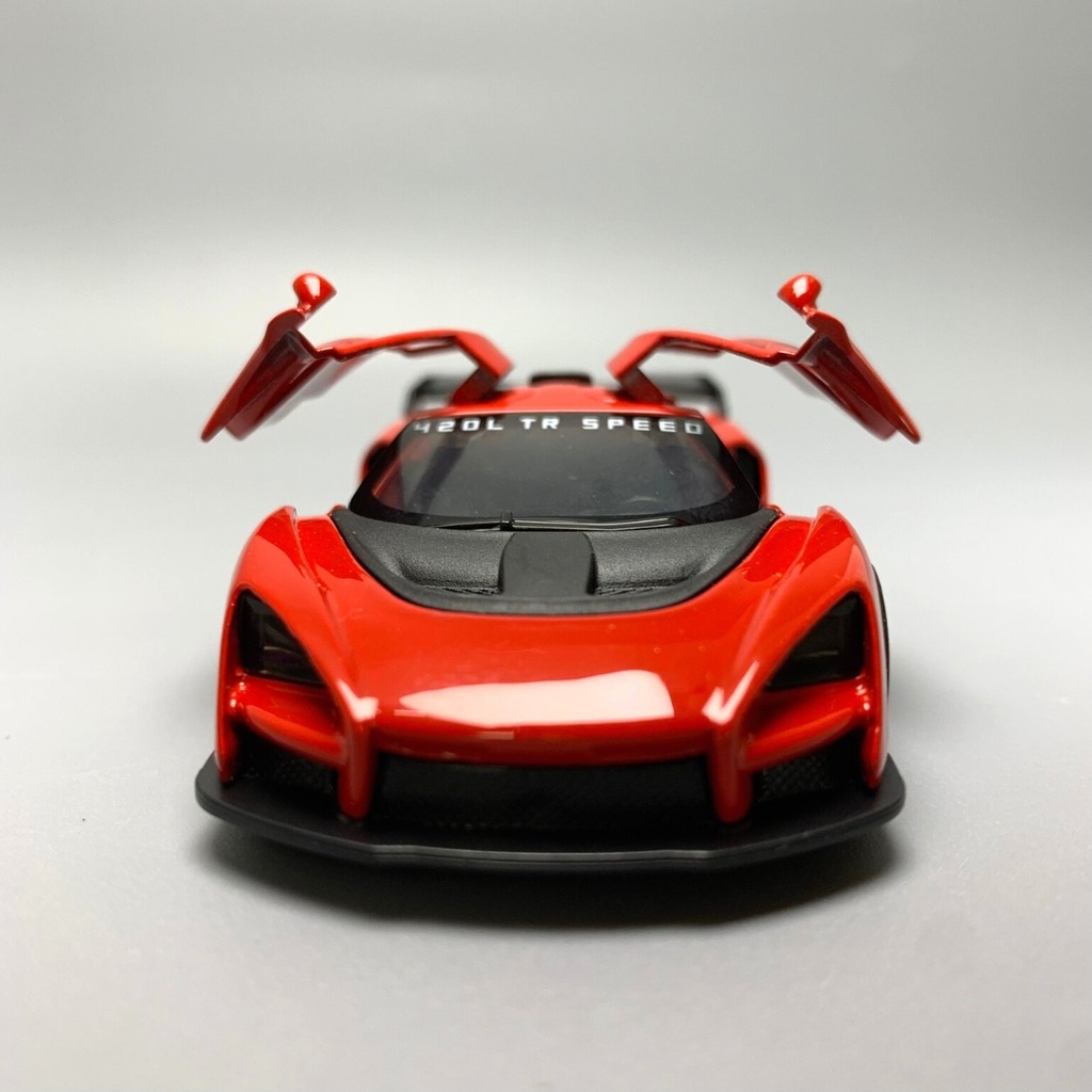Mô Hình xe Maclaren Đỏ tỉ lệ 1:43 Hợp kim có thể mở cửa - bánh sau chạy cót - Dài 10cm - cao 3cm - nặng 200gram - Figure Oto - FULL BOX