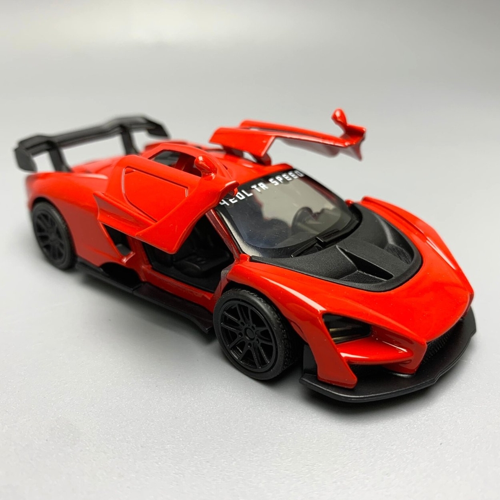 Mô Hình xe Maclaren Đỏ tỉ lệ 1:43 Hợp kim có thể mở cửa - bánh sau chạy cót - Dài 10cm - cao 3cm - nặng 200gram - Figure Oto - FULL BOX