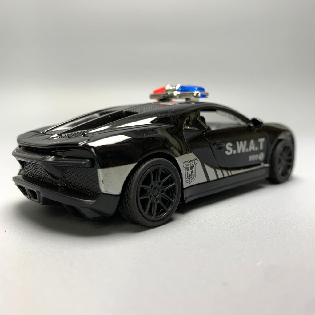Mô Hình xe police  Bugatti Chiron tỉ lệ 1:43 Hợp kim có thể mở cửa - bánh sau chạy cót - Dài 10cm - cao 3cm - nặng 200gram - Figure Oto - FULL BOX : box màu - SKU : oto7 số 10