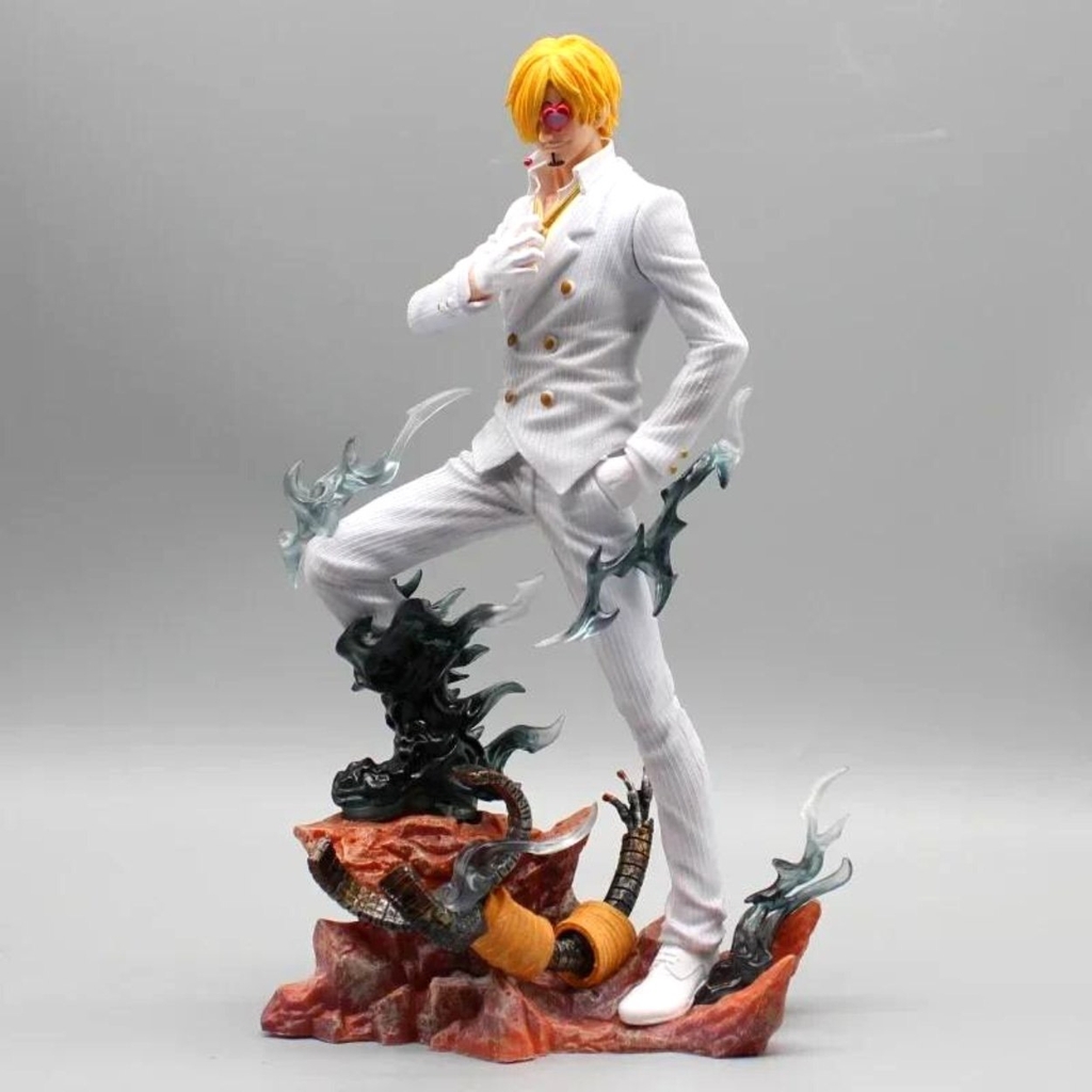 Mô Hình OnePiece Sanji chân lửa áo trắng  - Cao 27cm - nặng 1kg - Figure OnePiece - No box -