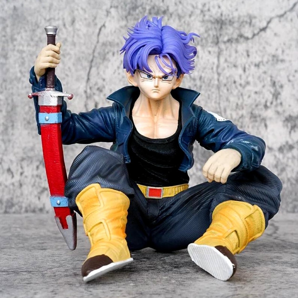 Mô Hình DragonBall Trunks ngồi cầm kiếm - Cao 14cm - rộng 11cm - nặng 480gram - Phụ kiện : 1 Kiếm - Figure DragonBall - Có Hộp màu - N4-K14
