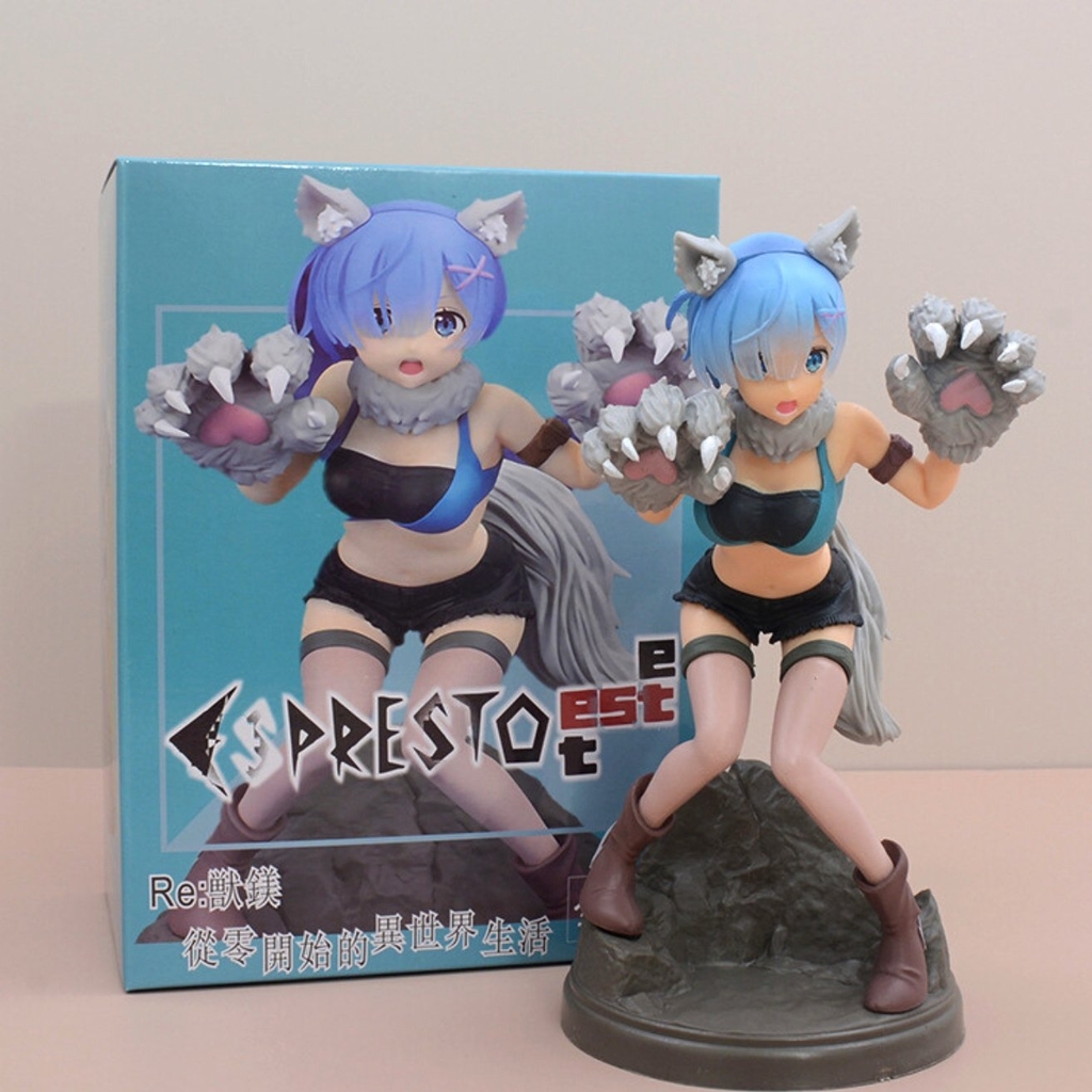 Mô Hình RE:ZERO Rem Cosplay Mèo - Cao 19cm - rộng 9cm - nặng 250gram - Figure RE:ZERO - Có Hộp màu - N1-K35-T3-S2