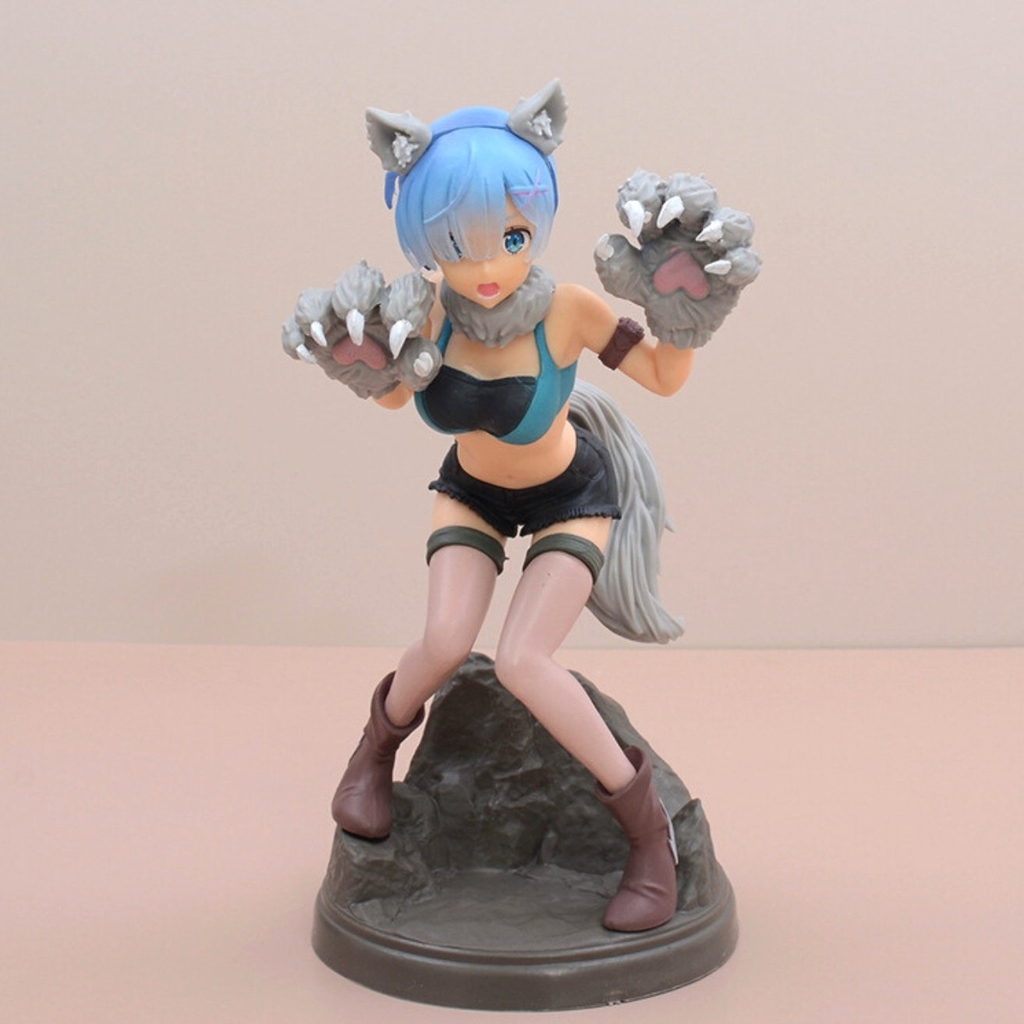 Mô Hình RE:ZERO Rem Cosplay Mèo - Cao 19cm - rộng 9cm - nặng 250gram - Figure RE:ZERO - Có Hộp màu