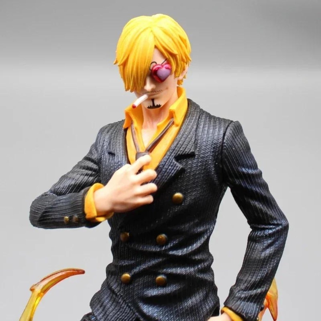 Mô Hình OnePiece Sanji chân lửa áo đen - Cao 27cm - nặng 1kg - Figure OnePiece - Có Hộp - N1-K48-T4-S2
