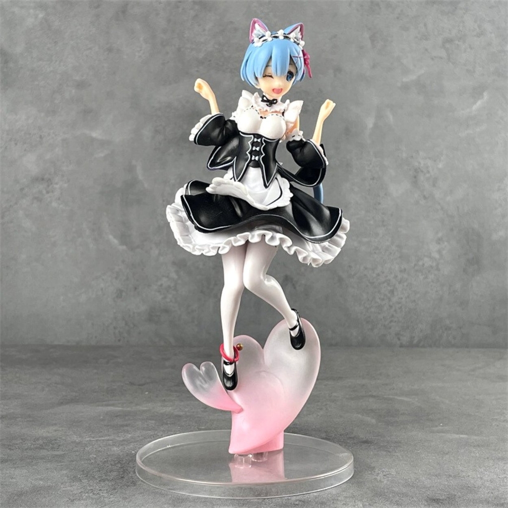 Mô Hình RE:ZERO Rem Cosplay Cô Hầu Gái - Cao 23cm - rộng 13cm - nặng 450Gram - Figure RE:ZERO - Có Hộp màu