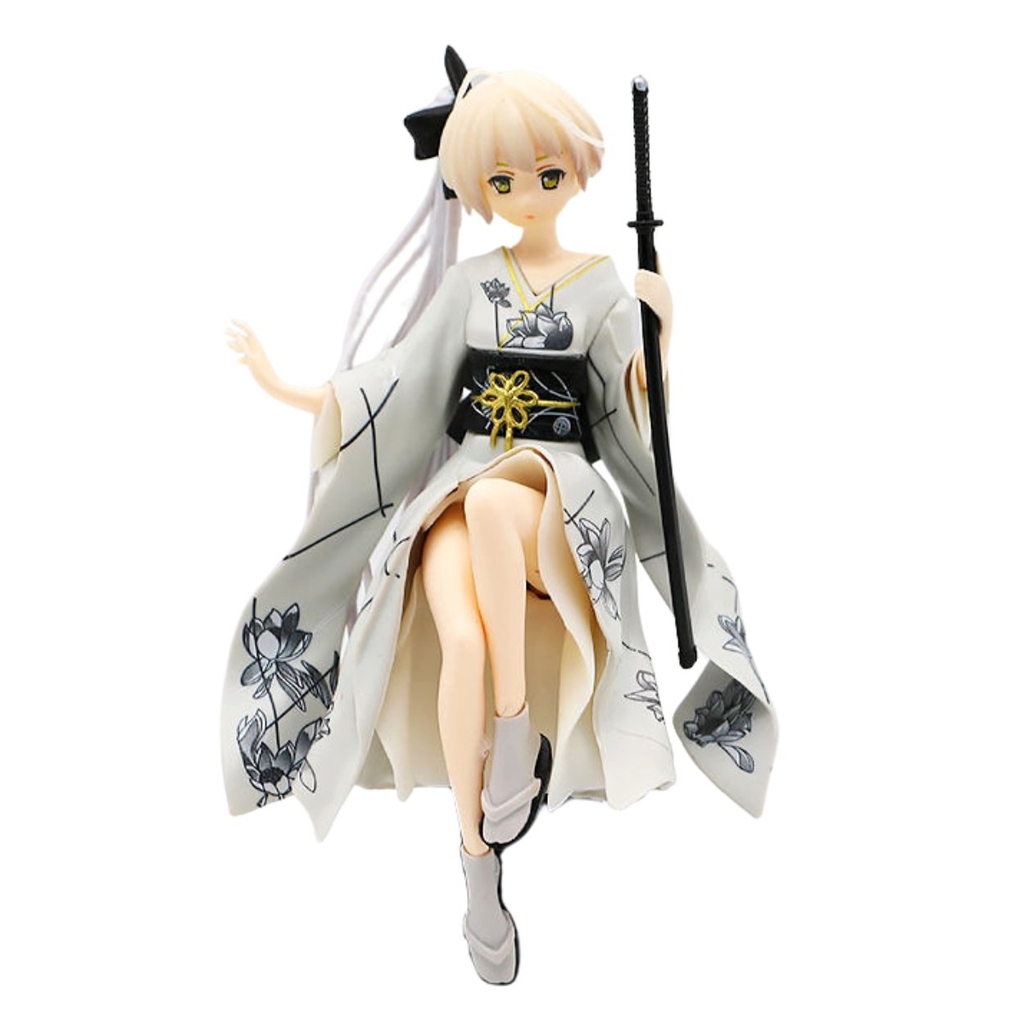 Mô Hình Kasugano Sora váy kimono Trắng - Cao 9cm - nặng 100gram - Phụ kiện : không đế + 1 tay cầm quạt + 1 tay cầm kiếm + Miếng dán - Figure Kasugano Sora - No Box