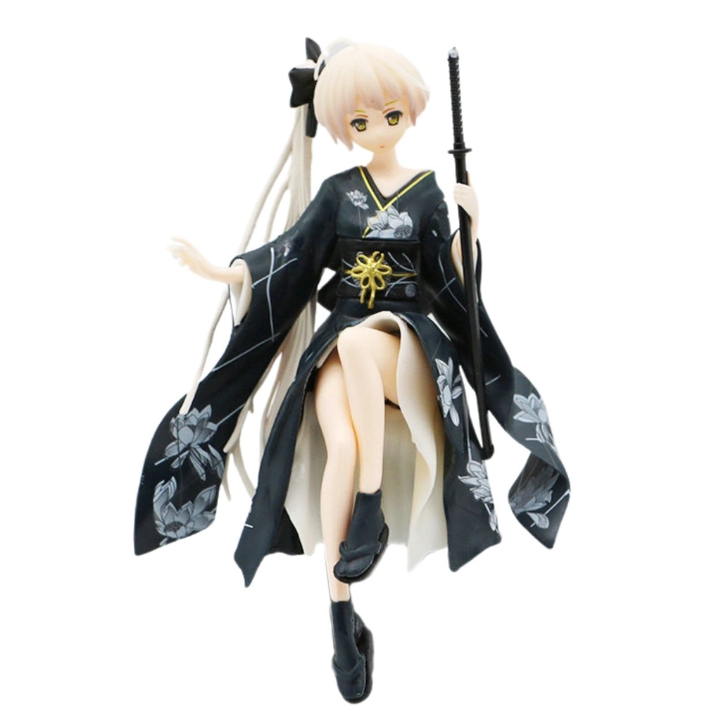 Mô Hình Kasugano Sora váy kimono Đen - Cao 9cm - nặng 100gram - Phụ kiện : không đế + 1 tay cầm quạt + 1 tay cầm kiếm + Miếng dán - Figure Kasugano Sora - No Box SKU : g20b (VAT: 002-06-20)