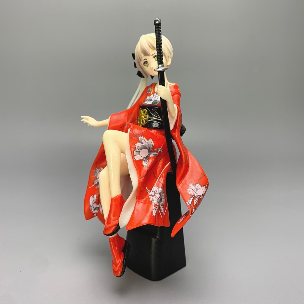 Mô Hình Kasugano Sora váy kimono Đỏ - Cao 9cm - nặng 100gram - Phụ kiện : không đế + 1 tay cầm quạt + 1 tay cầm kiếm + Miếng dán - Figure Kasugano Sora - No Box