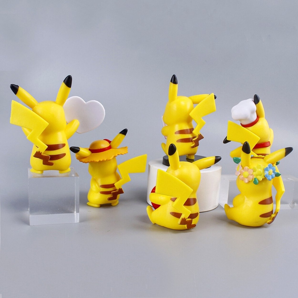 Mô Hình POKEMON Bộ 6 Pikachu siêu dễ thương- Cao 8cm - nặng 260gram - Figure POKEMON No box : bọc túi OPP