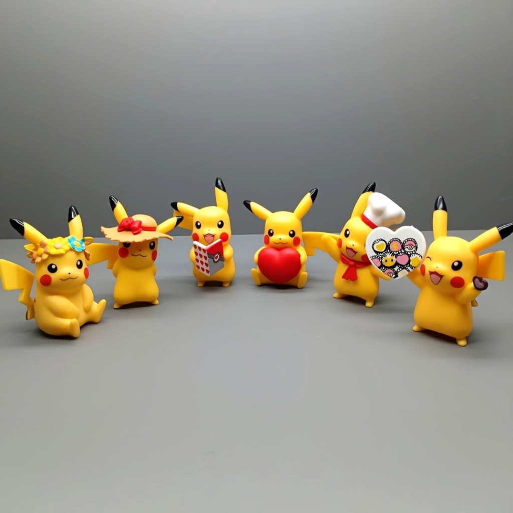 Mô Hình POKEMON Bộ 6 Pikachu siêu dễ thương- Cao 8cm - nặng 260gram - Figure POKEMON No box : bọc túi OPP