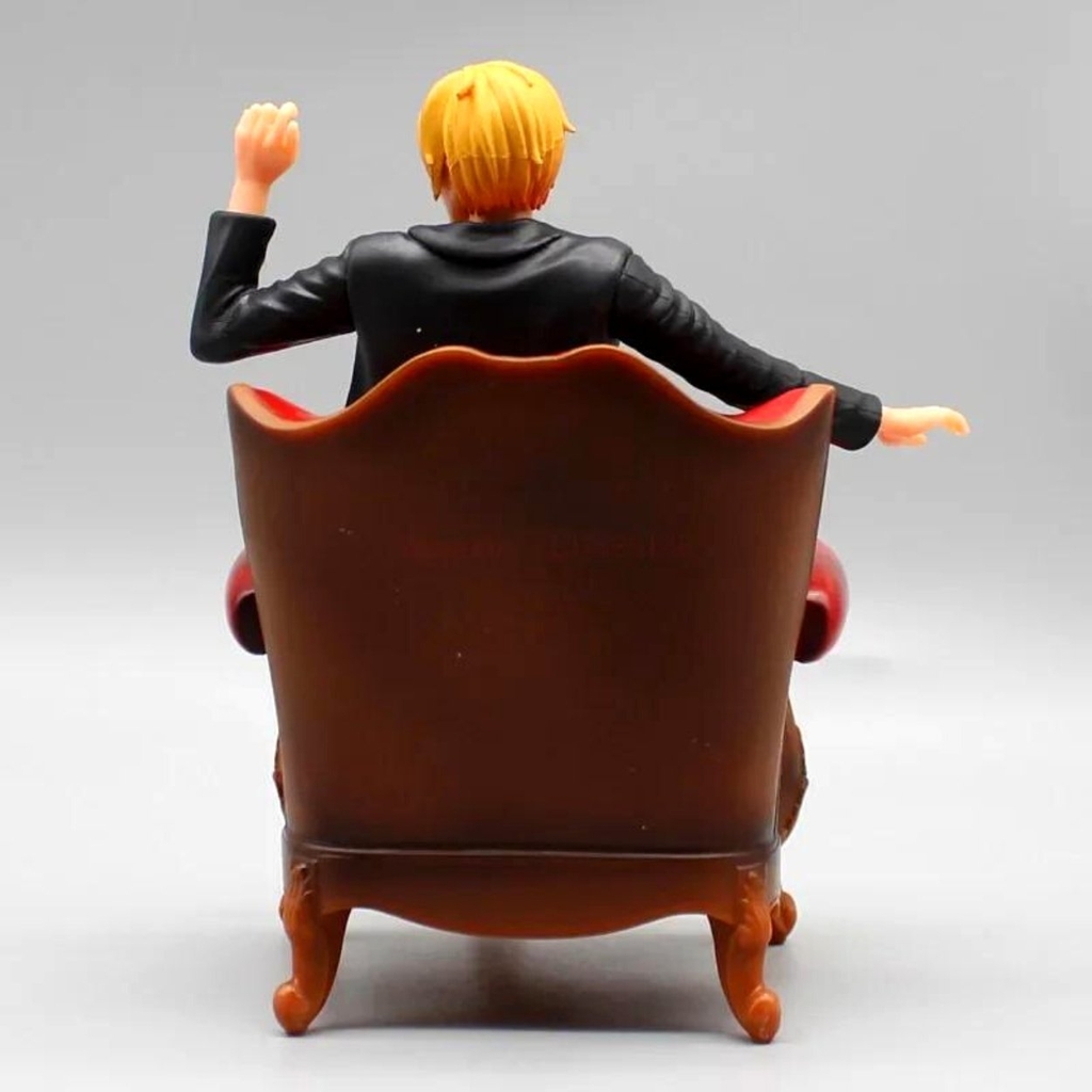 Mô Hình OnePiece Sanji ngồi Ghế - Cao 14cm - nặng 420Gram - Phụ kiện : 1 gậy cầm tay  - Figure OnePiece - có hộp màu - N4-K14