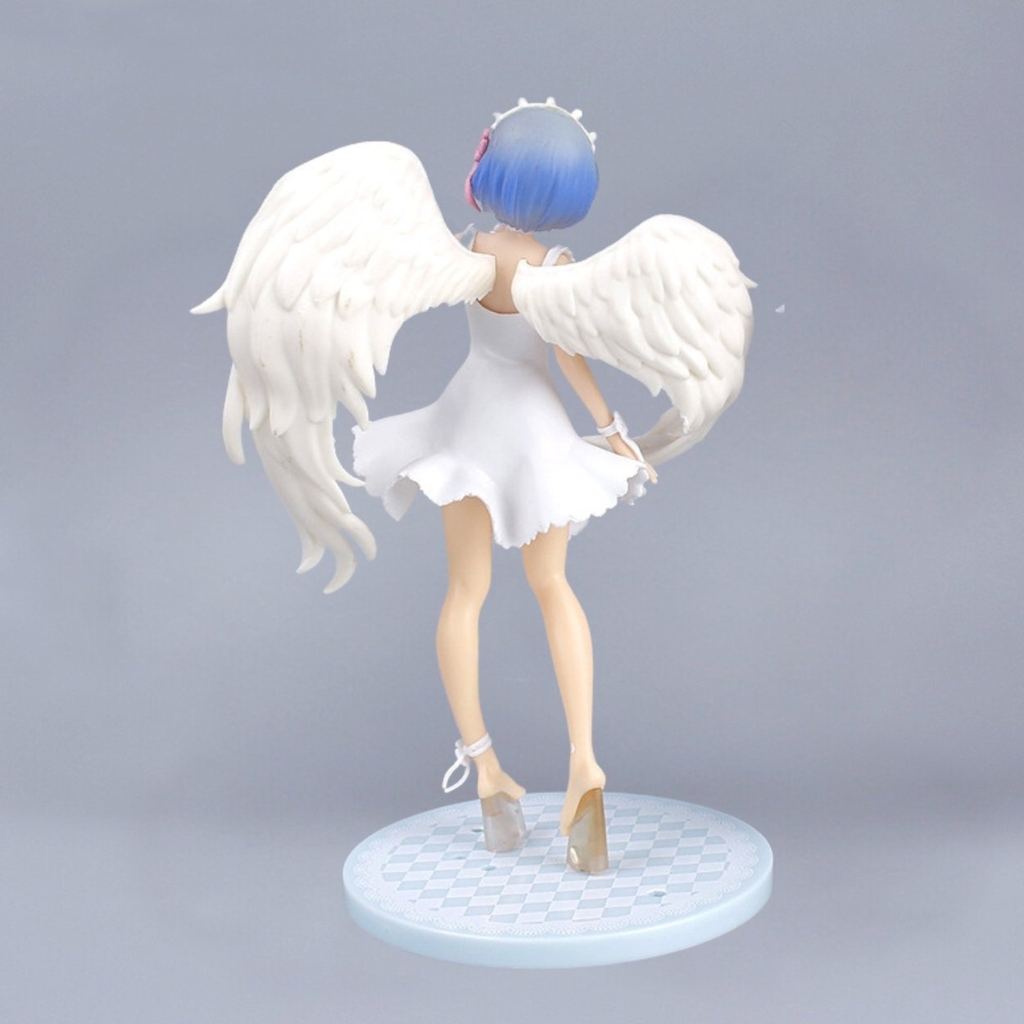 Mô Hình RE:ZERO Rem Thiên thần váy trắng - Cao 21cm - ngang 12cm - nặng 200gram  - Figure RE:ZERO - no box