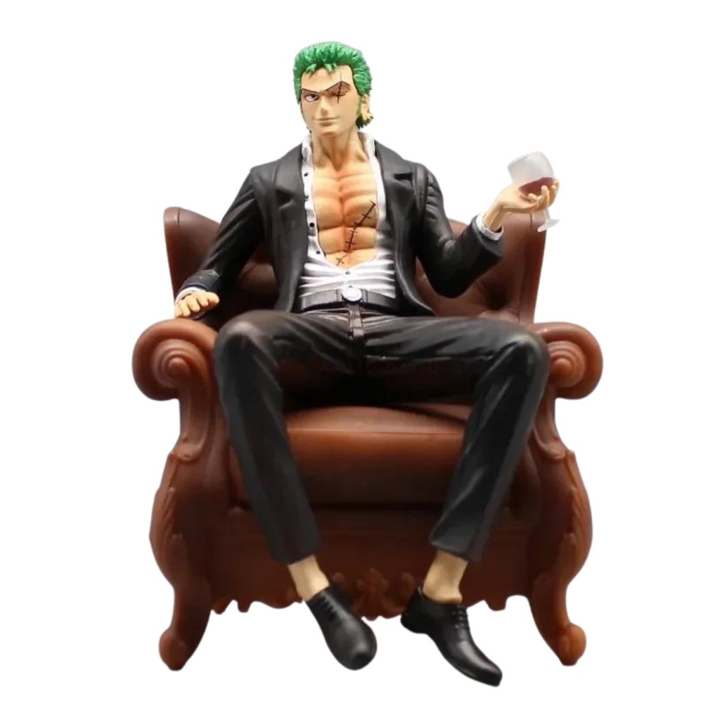 Mô Hình OnePiece Zoro ngồi ghế - Cao 14cm - nặng 300Gram , Figure OnePiece - có hộp màu - N1-K46-T4-S1