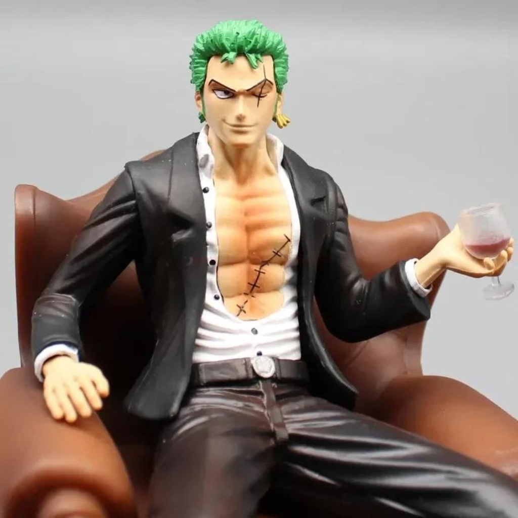 Mô Hình OnePiece Zoro ngồi ghế - Cao 14cm - nặng 300Gram , Figure OnePiece - có hộp màu - N1-K46-T4-S1