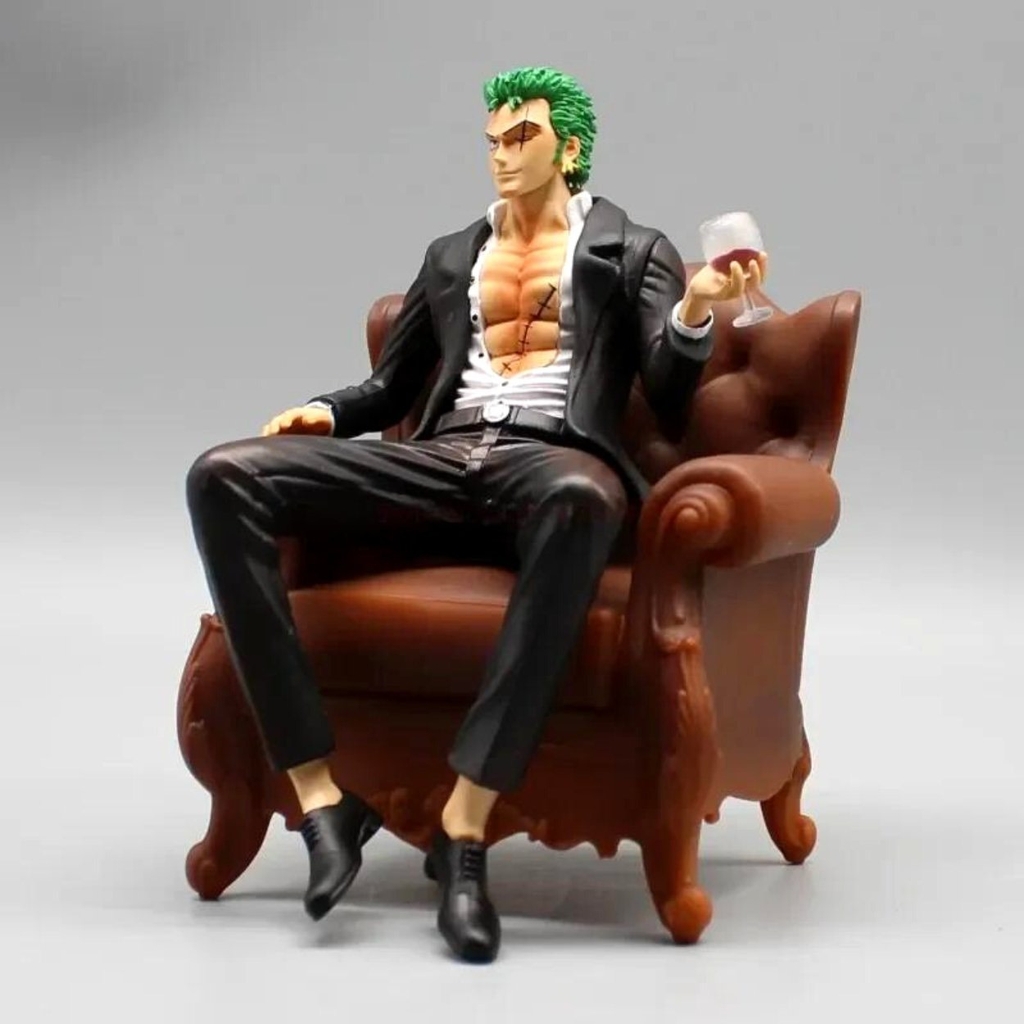 Mô Hình OnePiece Zoro ngồi ghế - Cao 14cm - nặng 300Gram , Figure OnePiece - có hộp màu - N1-K46-T4-S1