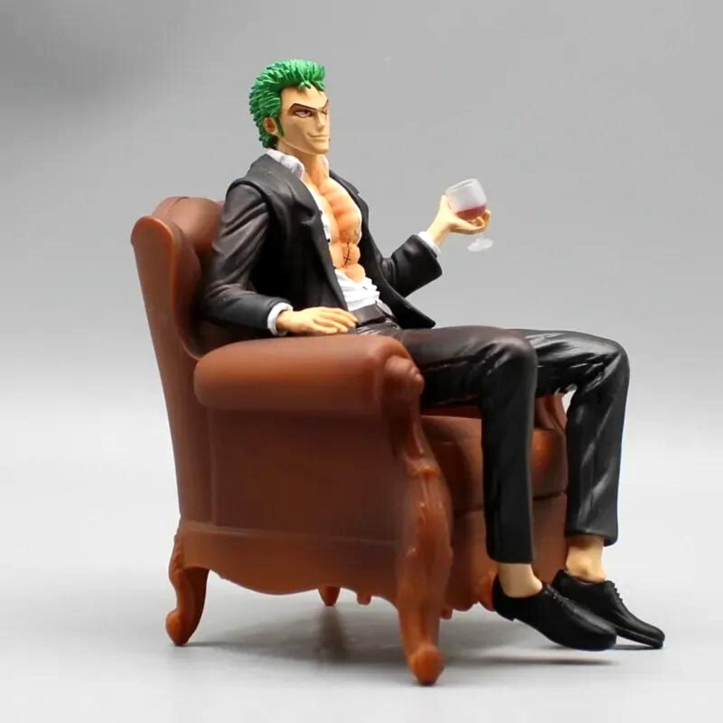 Mô Hình OnePiece Zoro ngồi ghế - Cao 14cm - nặng 300Gram , Figure OnePiece - có hộp màu - N1-K46-T4-S1