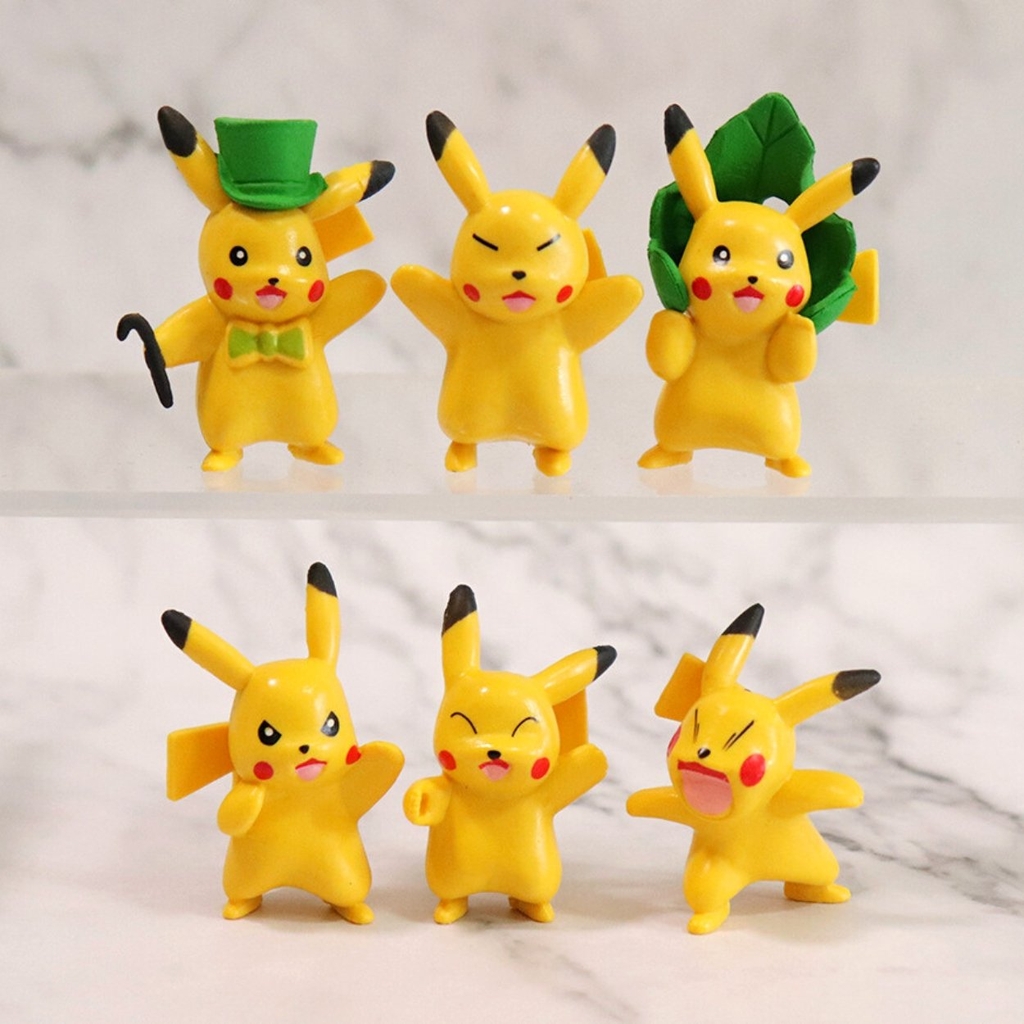 Mô Hình POKEMON Bộ 6 trạng thái Pikachu - Cao 4-5cm - nặng 60gram - Figure POKEMON No box : bọc túi OPP