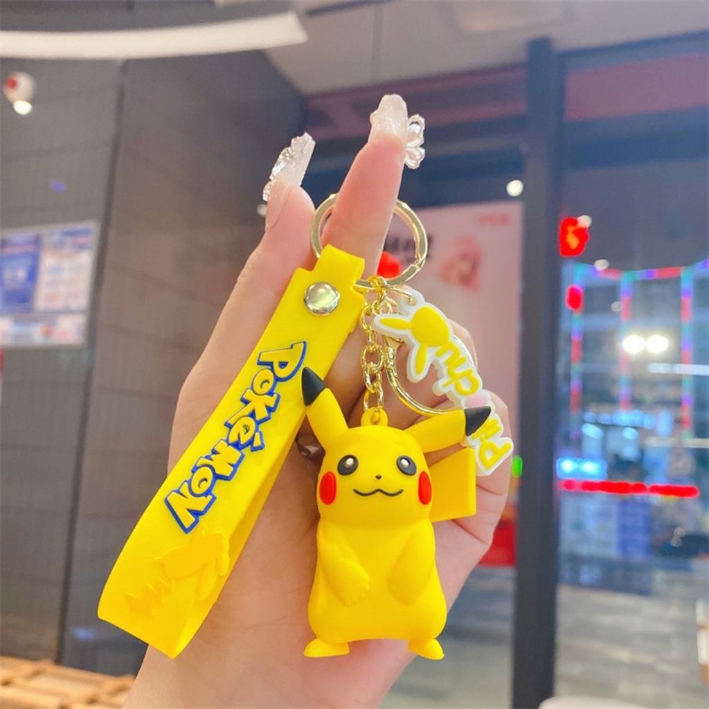 Móc khóa Pikachu - Dây móc dài : 10cm - mô hình Pikachu  Cao : 5.5cm - Nặng 45gram - No Box - SKU: moc17 - (Vat: 88223-7) - S1
