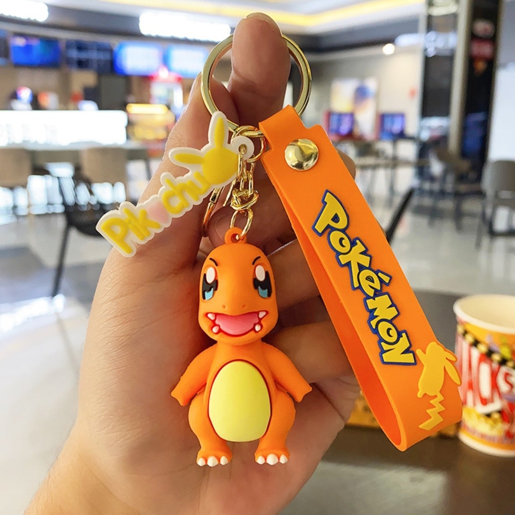 Móc khóa rồng Charmander - Dây móc dài : 10cm - mô hình rồng Charmander  Cao : 5.5cm - Nặng 45gram - No Box  - SKU: moc16 - (Vat: 88223-7)