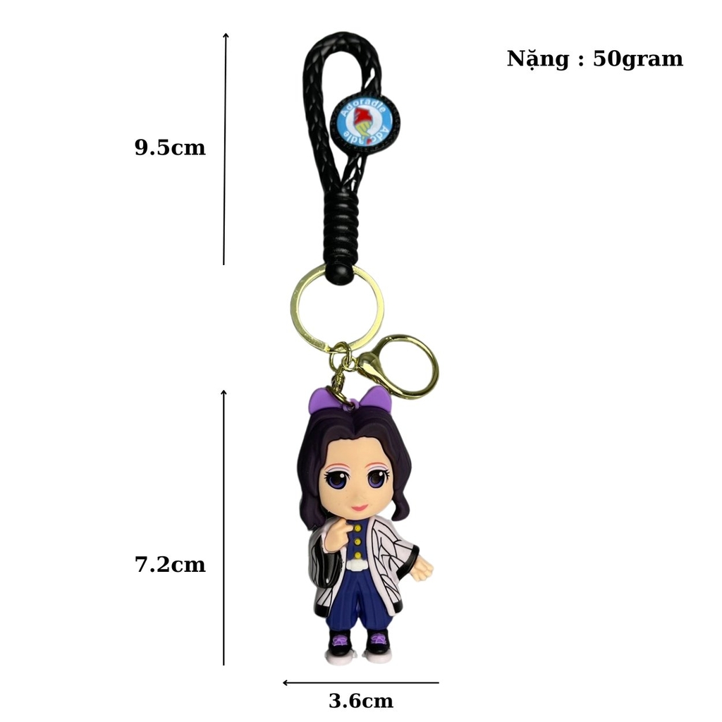 Móc Khóa Shinobu - Dây móc dài : 9.5cm - Mô Hình Cao : 7.2cm - Nặng : 50gram - No Box : bọc túi OPP n3-k16-t4-s3