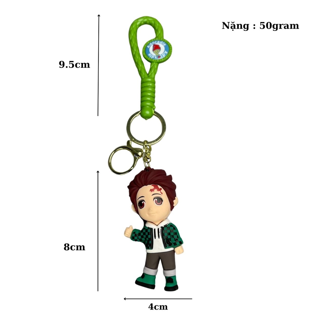 Móc Khóa Tanjiro - Dây móc dài : 9.5cm - Mô Hình Cao : 8cm - Nặng : 50gram - No Box : bọc túi OPP - K79-T5-S9
