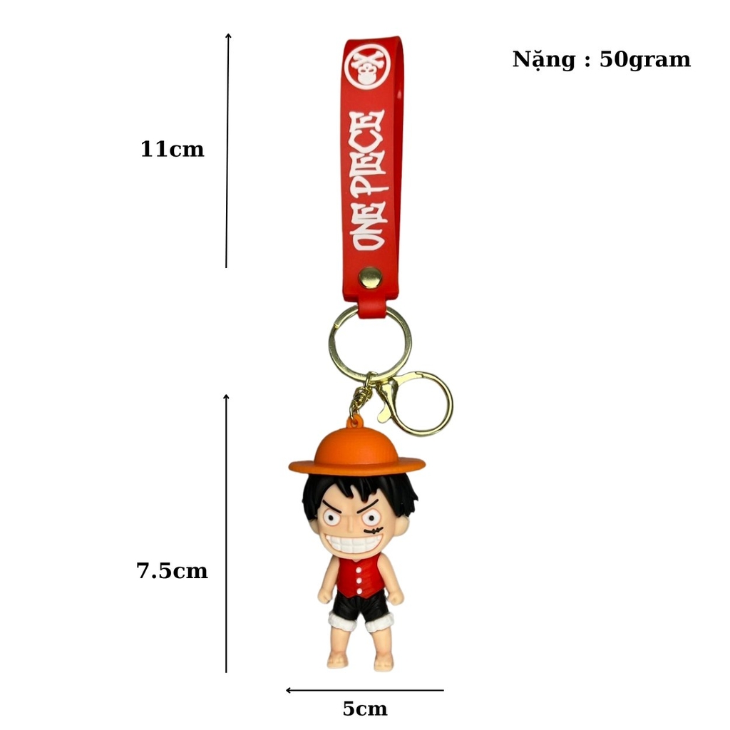 Móc Khóa Luffy Cười - Dây móc dài : 11cm - Mô Hình Cao : 7.5cm - Nặng : 50gram - No Box : bọc túi OPP - N3-K16-T3-S1