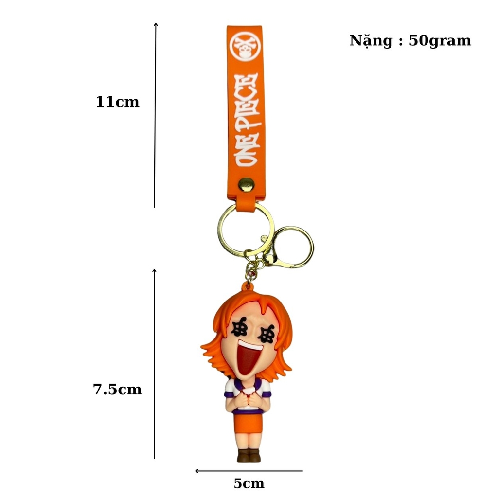 Móc Khóa Nami - Dây móc dài : 11cm - Mô Hình Cao : 7.5cm - Nặng : 50gram - No Box : bọc túi OPP - K79-T5-S10