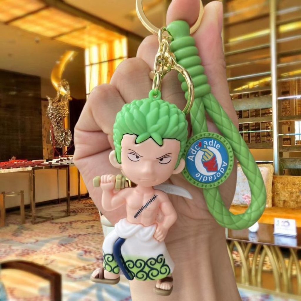 Móc Khóa Zoro vác kiếm - Dây móc dài : 9.5cm - Mô Hình Cao : 8cm - Nặng : 60cm - No Box - SKU: moc24 - (Vat: 88223-7)- K79-T3-S6