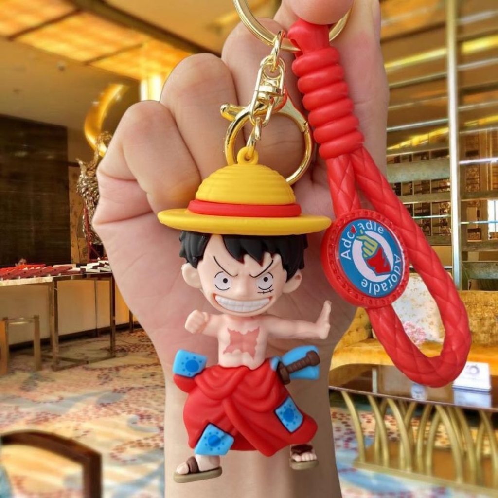 Móc Khóa Luffy cởi trần - Dây móc dài : 9.5cm - Mô Hình Cao : 8cm - Nặng : 60cm - No Box - SKU: moc23 - (Vat: MK001) - K78-T1-S2