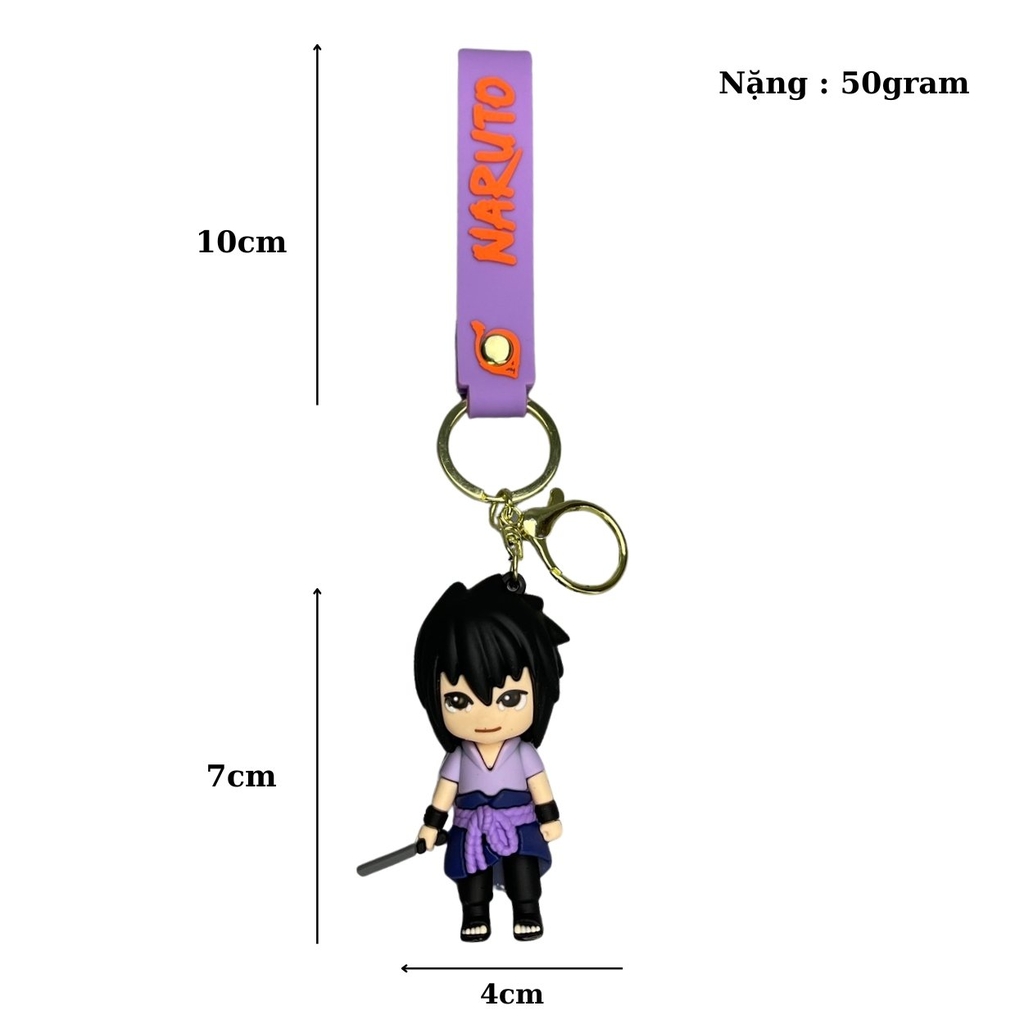 Móc Khóa Sasuke - Dây móc dài : 10cm - Mô Hình Cao : 7cm - Nặng : 50gram - No Box : bọc túi OPP N3-K62-T2-S3