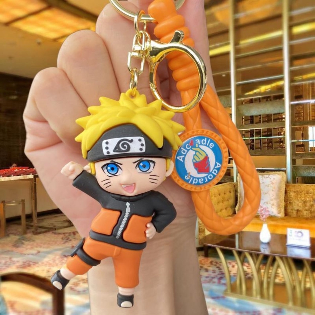 Móc Khóa Naruto dơ tay - Dây móc dài : 9.5cm - Mô Hình Cao : 7cm - Nặng : 50gram - No Box - SKU: moc4 - (Vat: 88223-7)