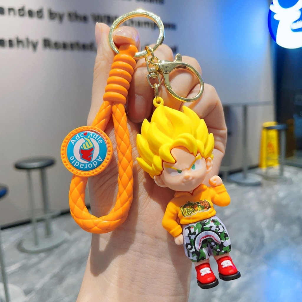 Móc Khóa Goku tóc vàng - Dây móc dài : 9.5cm - Mô Hình Cao : 7.6cm - Nặng : 50gram - No Box : bọc túi OPP - K79-T6-S7