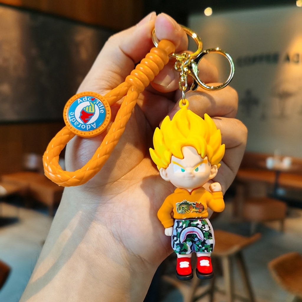 Móc Khóa Goku tóc vàng - Dây móc dài : 9.5cm - Mô Hình Cao : 7.6cm - Nặng : 50gram - No Box  - SKU: moc31 - (Vat: 88223-7) - K79-T6-S7
