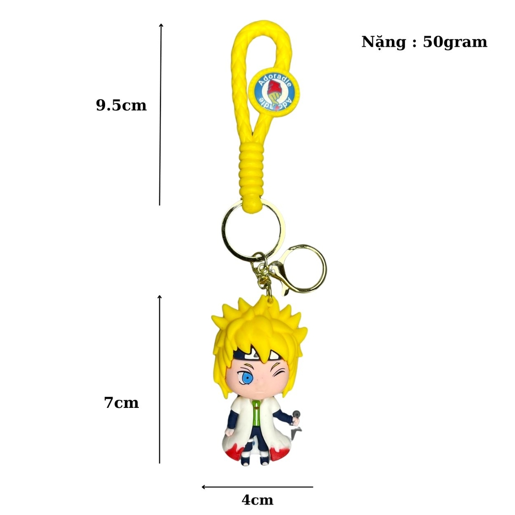 Móc Khóa Minato cầm vũ khí  - Dây móc dài : 9.5cm - Mô Hình Cao : 7cm - Nặng : 50gram - No Box : bọc túi OPP - N3-K15-T1-S3