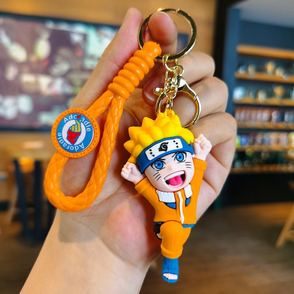 Móc Khóa Naruto dơ tay - Dây móc dài : 9.5cm - Mô Hình Cao : 7cm- Nặng : 50gram - No Box : bọc túi OPP - N3-K18-T3-S2