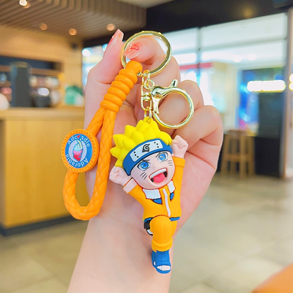 Móc Khóa Naruto dơ tay - Dây móc dài : 9.5cm - Mô Hình Cao : 7cm- Nặng : 50gram - No Box  - SKU: moc45 - (Vat: 88223-7) - K78-T3-S8