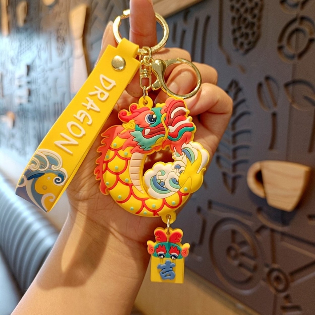 Móc Khóa Rồng vàng - Dây móc dài : 10.5cm - Mô Hình Cao : 9.7cm - Nặng : 50gram - No Box : bọc túi OPP - N3-K14-T2-S2