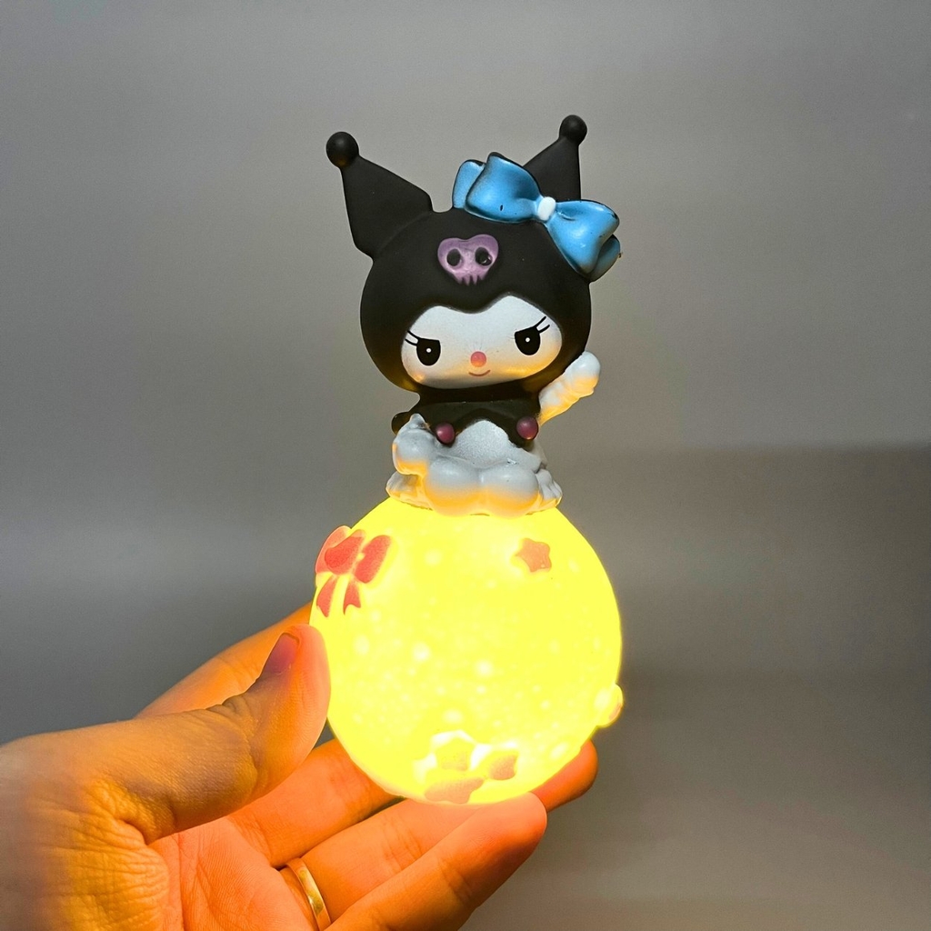 Mô Hình Lambara Kuromi đeo nơ - Cao 13cm - rộng 6cm - nặng 120gram - Có LED ở cầu - Figure Anime - No box : bọc túi OPP N3-ST5