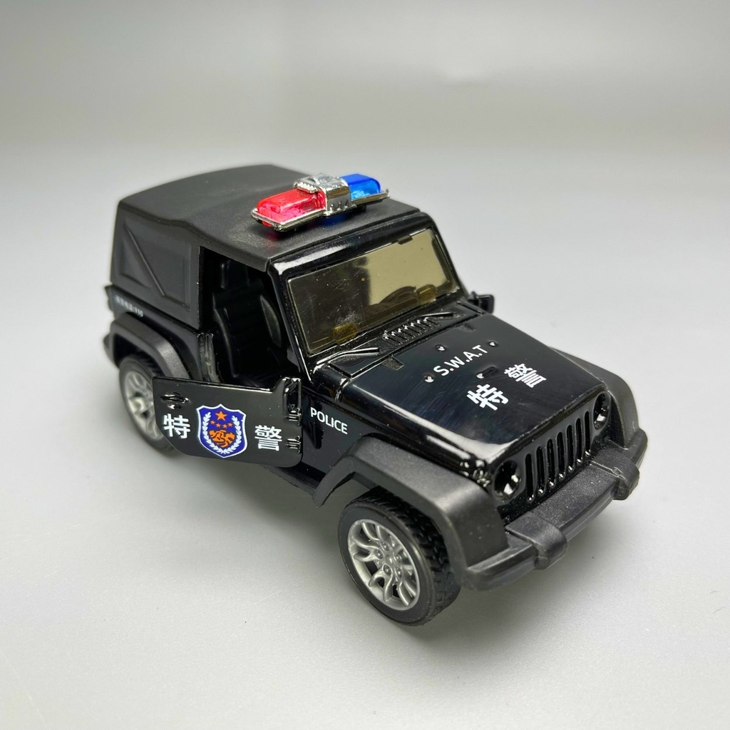 Mô Hình xe JEEP Police màu đen - tỉ lệ 1:36 Hợp kim có thể mở cửa - bánh sau chạy cót - Dài 11cm - rộng 5cm - cao 4cm - nặng : 200gram - FULL BOX : box màu