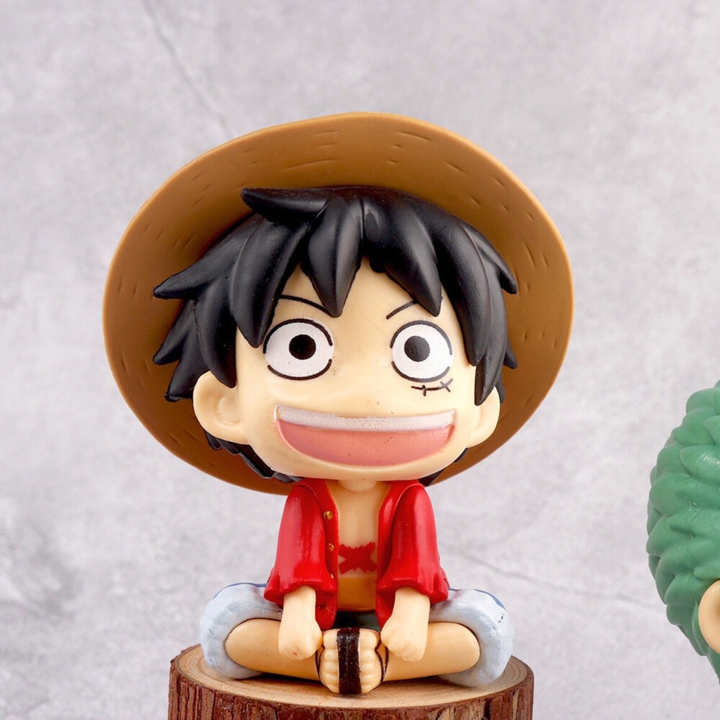 Mô hình OnePiece Luffy và Zoro chibi ngồi siêu dễ thương - Cao 11cm - rộng 6 - 9cm - nặng 350gram - OnePiece - No Box - N3-K49-T1-S1-S2-S3